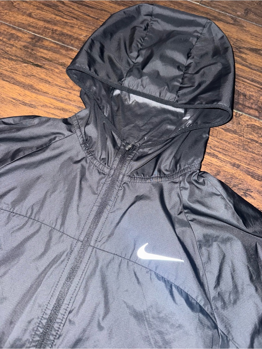Nike Shield Racer Running Jacket | Women's Small Black Windbreaker - Picture 5 of 8